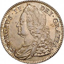 Large Obverse for Halfcrown 1745 coin