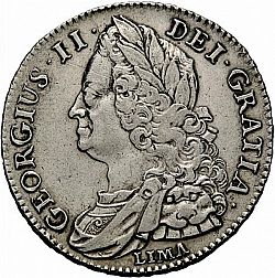 Large Obverse for Halfcrown 1745 coin