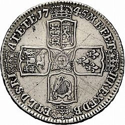 Large Reverse for Halfcrown 1745 coin