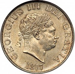 Large Obverse for Halfcrown 1817 coin