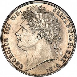 Large Obverse for Halfcrown 1820 coin