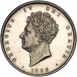 Large Obverse for Halfcrown 1826 coin