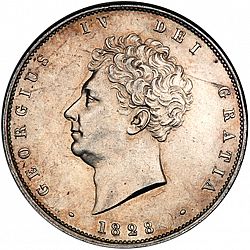 Large Obverse for Halfcrown 1828 coin