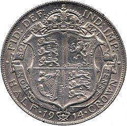 Large Reverse for Halfcrown 1914 coin
