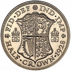 Large Reverse for Halfcrown 1928 coin