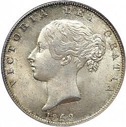 Large Obverse for Halfcrown 1842 coin