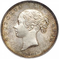Large Obverse for Halfcrown 1843 coin