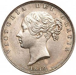 Large Obverse for Halfcrown 1849 coin