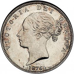 Large Obverse for Halfcrown 1875 coin