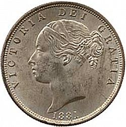 Large Obverse for Halfcrown 1881 coin