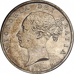 Large Obverse for Halfcrown 1882 coin