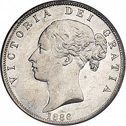 Large Obverse for Halfcrown 1886 coin