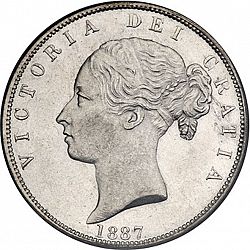 Large Obverse for Halfcrown 1887 coin