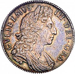 Large Obverse for Halfcrown 1697 coin