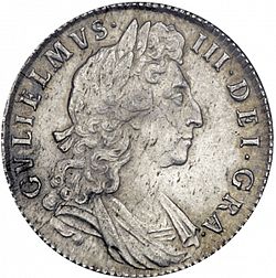 Large Obverse for Halfcrown 1698 coin