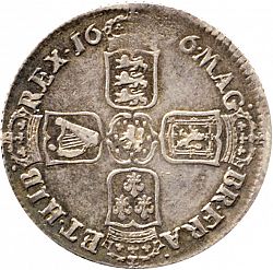 Large Reverse for Halfcrown 1696 coin