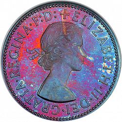 Large Obverse for Halfpenny 1956 coin