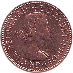 Large Obverse for Halfpenny 1959 coin