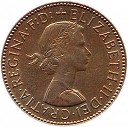 Large Obverse for Halfpenny 1964 coin