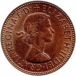 Large Obverse for Halfpenny 1965 coin