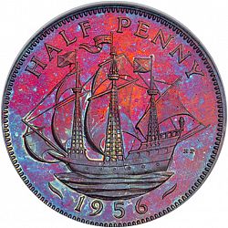 Large Reverse for Halfpenny 1956 coin