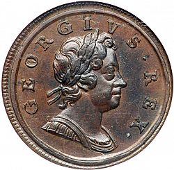Large Obverse for Halfpenny 1717 coin