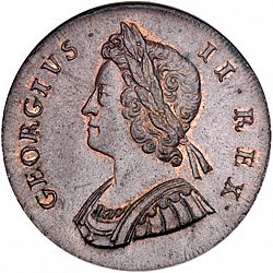 Large Obverse for Halfpenny 1729 coin