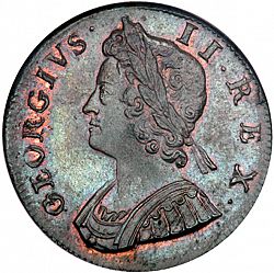 Large Obverse for Halfpenny 1734 coin