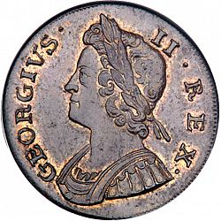 Large Obverse for Halfpenny 1738 coin