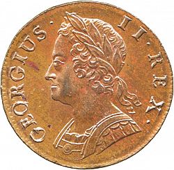 Large Obverse for Halfpenny 1744 coin