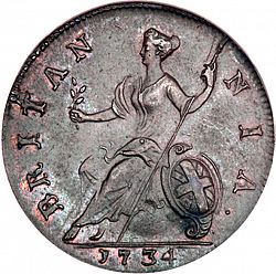 Large Reverse for Halfpenny 1734 coin