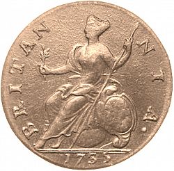Large Reverse for Halfpenny 1735 coin