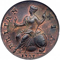 Large Reverse for Halfpenny 1737 coin