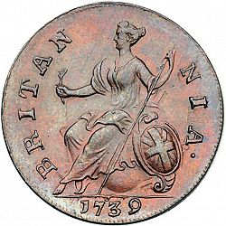Large Reverse for Halfpenny 1739 coin