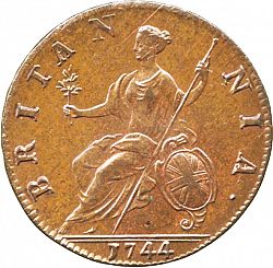 Large Reverse for Halfpenny 1744 coin