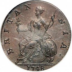 Large Reverse for Halfpenny 1748 coin