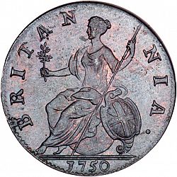 Large Reverse for Halfpenny 1750 coin
