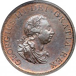 Large Obverse for Halfpenny 1799 coin