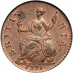 Large Reverse for Halfpenny 1771 coin