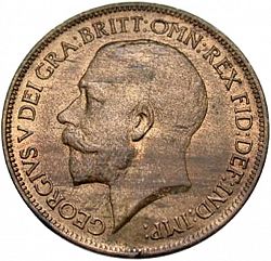 Large Obverse for Halfpenny 1917 coin