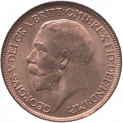 Large Obverse for Halfpenny 1918 coin