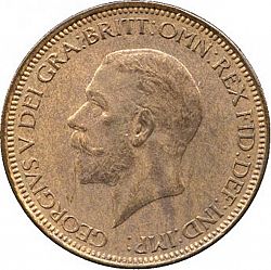 Large Obverse for Halfpenny 1932 coin