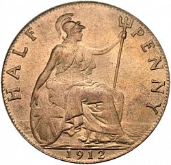 Large Reverse for Halfpenny 1912 coin