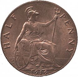 Large Reverse for Halfpenny 1916 coin