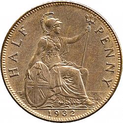 Large Reverse for Halfpenny 1932 coin