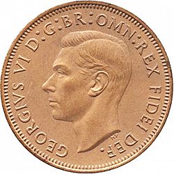 Large Obverse for Halfpenny 1951 coin