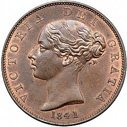 Large Obverse for Halfpenny 1841 coin