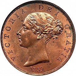 Large Obverse for Halfpenny 1859 coin