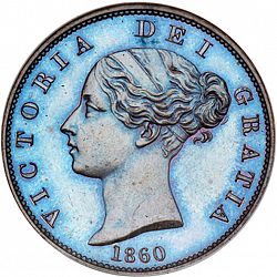 Large Obverse for Halfpenny 1860 coin