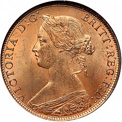 Large Obverse for Halfpenny 1861 coin